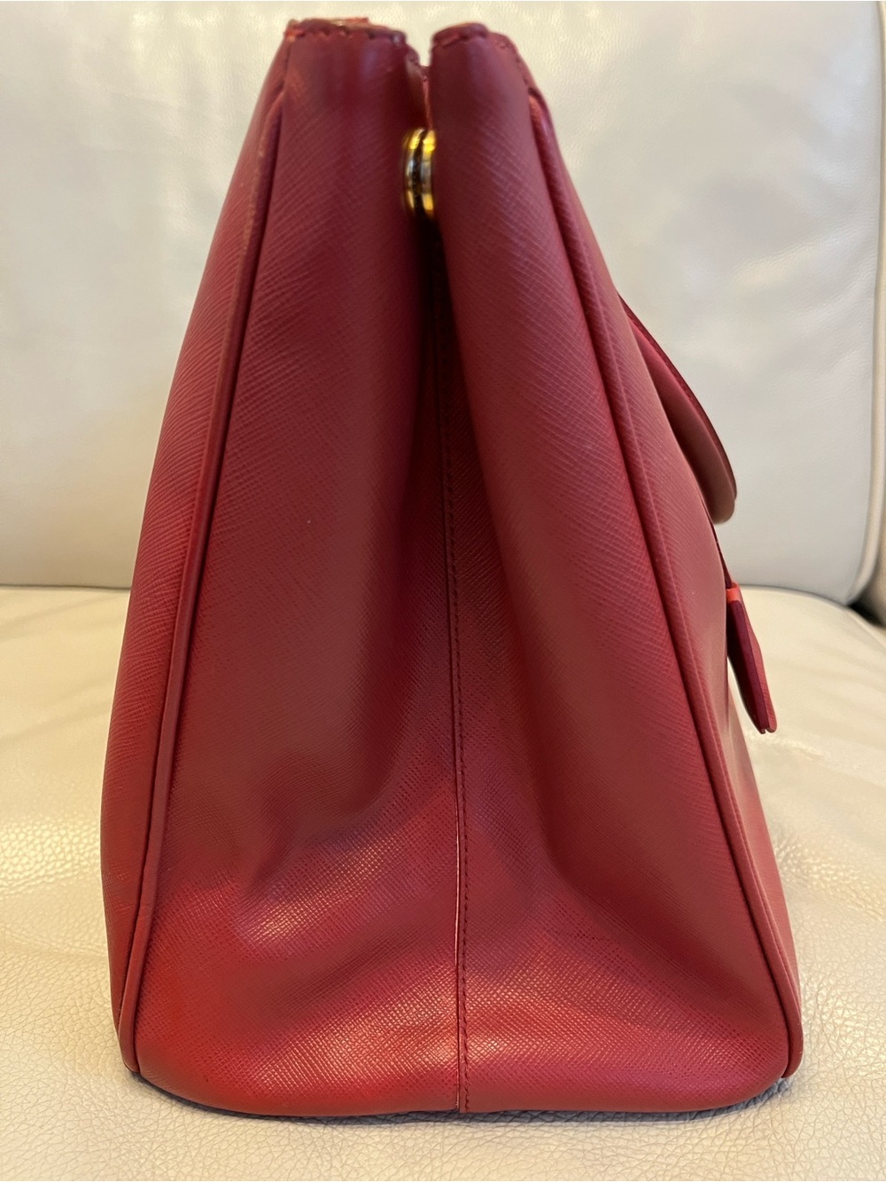Prada Red Saffiano Leather Tote - Picture 7 of 10